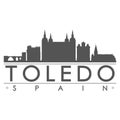 Toledo Spain Europe Silhouette Icon Vector Art Flat Shadow Design Skyline City Silhouette Template Logo Royalty Free Stock Photo