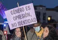 Toledo, Spain March 8, 2022: Feminist March on the Women Day in the city center of Toledo