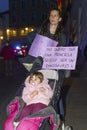 Toledo, Spain March 8, 2022: Feminist March on the Women Day in the city center of Toledo