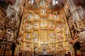 Golden Gothic style retable of The Primate Cathedral of Saint Mary.Toledo, Spain. Royalty Free Stock Photo