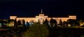 Toledo, Spain - Nov 30, 2022: Academia de Infanteria, a military institution in Toledo, Spain at night Royalty Free Stock Photo