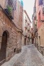 TOLEDO, SPAIN - OCTOBER 23, 2017: Narrow street in the old town of Toledo, Spa Royalty Free Stock Photo