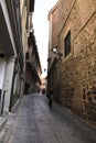 Narrow streets and historical facades in the old town of Toledo Royalty Free Stock Photo