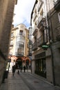 Narrow streets and historical facades in the old town of Toledo Royalty Free Stock Photo