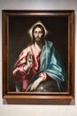 Painting Christ the Saviour, Cristo Salvador, by El Greco in 1608-1614. Oil on Canvas. Shows Jesus