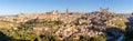 Toledo (Spain) panorama of the medieval city with Alcazar of Toledo and Toledo Cathedral. Royalty Free Stock Photo