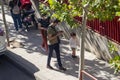 First day at school during COVID-19 pandemic Royalty Free Stock Photo