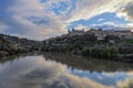 Toledo view from river at sunset Royalty Free Stock Photo