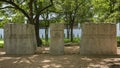 `Tolem Barrow`, the first of 5 individual groups of stones making up `Caelum Moor` in Richard Greene Linear Park in Arlington.