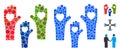 Tolerance Hands Composition Icon of Circle Dots