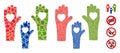 Tolerance hands Mosaic Icon of Trembly Parts
