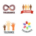 Tolerance logo set, flat style