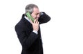 Tolerant businessman on the phone Royalty Free Stock Photo