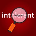 Tolerant intolerant concept of tolerance in multicultularism Royalty Free Stock Photo