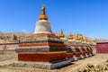 Buddhist stupas.Toling Monastery in the Dzanda County of Ngari County. Tibet. China.Asia
