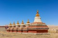 Buddhist stupas.Toling Monastery in the Dzanda County of Ngari County. Tibet. China.Asia