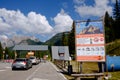 Toll booth in the Dolomites for the Tre Cime panoramic road