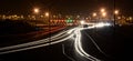 Toll booth at night