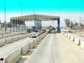 Toll booth on the roads of Karbala, Iraq