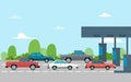 Toll plaza with cars Royalty Free Stock Photo