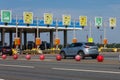 toll road checkpoint at sunny day