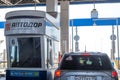 Toll road terminal in southern Russia, checkpoint