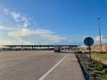 Toll station on Spanish highway.