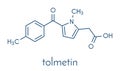 Tolmetin NSAID drug molecule. Skeletal formula. Royalty Free Stock Photo