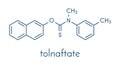 Tolnaftate antifungal drug molecule. Skeletal formula.