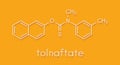 Tolnaftate antifungal drug molecule. Skeletal formula.