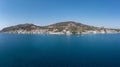 Tolo in Asini, Argorida, Peloponnese, Greece. Aerial drone panoramic view of village, sea. Space Royalty Free Stock Photo