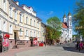 Tolstoy Street with view of Holy Resurrection Rynkovaya Church, Vitebsk, Belarus