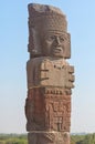 Atlantean figure at the archeological sight in Tula. Mexico Royalty Free Stock Photo