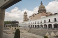 Toluca Cathedral and its famous portals, typical Mexican scene.