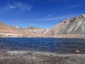 Toluca, Mexico. Panoramic view of the Laguna de la Luna, in the crater of the ancient Nevado de Toluca volcano. Royalty Free Stock Photo