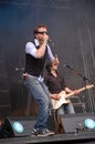 Tom Barman singing and playing live with the Deus band at Pohoda Festival, Trencin, Slovakia - July 8, 2011