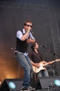 Tom Barman singing and playing live with the Deus band at Pohoda Festival, Trencin, Slovakia - July 8, 2011