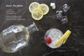 Tom Collins cocktail with cherry and recipe