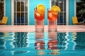 tom collins cocktails with pool reflection backdrop