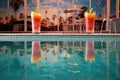 tom collins cocktails with pool reflection backdrop