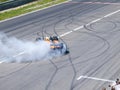 Tom Coronel burns some rubber Royalty Free Stock Photo