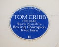 Tom Cribb Blue Plaque in London, UK