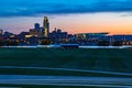 Tom Hanafan River`s Edge Park Council Bluffs Iowa with Omaha skyline