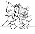 Tom and Jerry Outline Vector