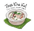 Tom Kha kai: Thai chicken coconut soup.