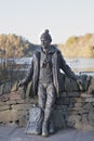 Tom Weir Memorial Statue At Balmaha Country Park Loch Lomond Scotland UK