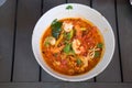 Tom Yum Goong with instant noodle Royalty Free Stock Photo