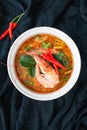 Tom Yum Goong, the national dish of Thailand It is a very popular local dish in Thailand and can be found in street food stalls.