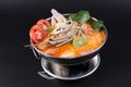 Tom yum goong spicy Thai seafood soup Royalty Free Stock Photo