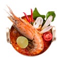 Tom yum goong spicy Thai seafood soup Royalty Free Stock Photo